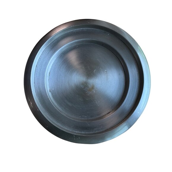 Pewter Brass Pillar Candle Holder 7.25"T x 4.75"‎ Diameter - Picture 3 of 3